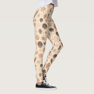 Legging Padrão Seashell Sem Costura