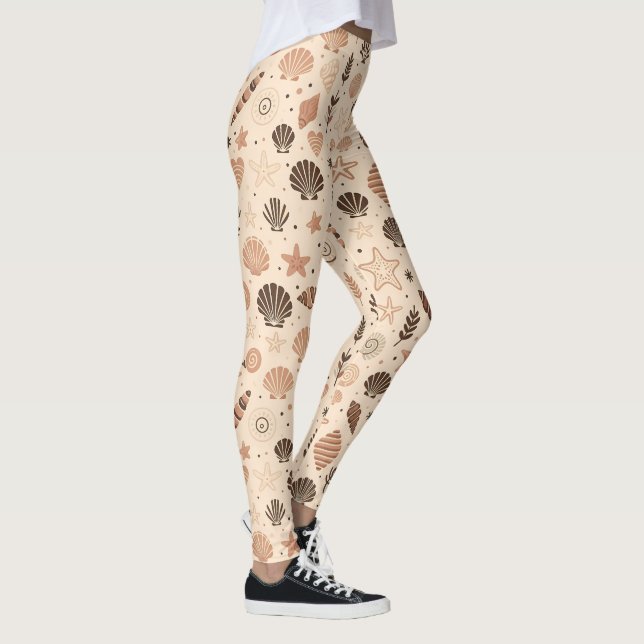 Legging Padrão Seashell Sem Costura (Direita)