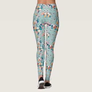 Legging Padrão sem costura com flores