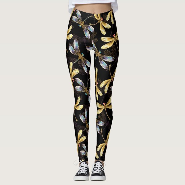 Legging Padrão sem costura com Ouros (Frente)