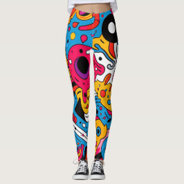 Legging Padrão sem costura de Pop de abstrato