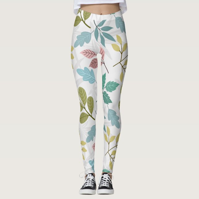 Legging Padrão sem costura folha (Frente)