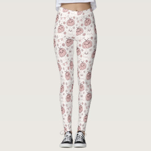Legging Padrão sem soldadura do Pastel Pink Halloween (2)