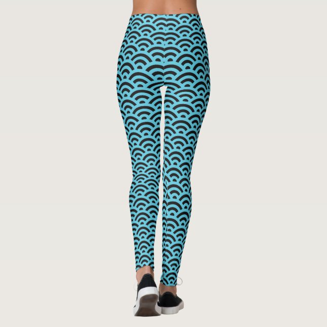 Legging Padrão Simétrico Azul Claro (Verso)