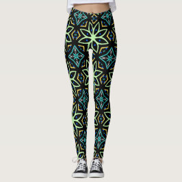Legging Padrão Simétrico Floral Invisível