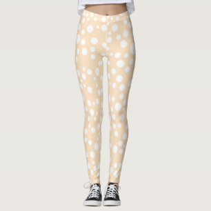 Legging Padrão simples branco pontilhado sobre fundo de pê