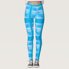 Legging Padrão simples de bolha de sabão com gradiente azu