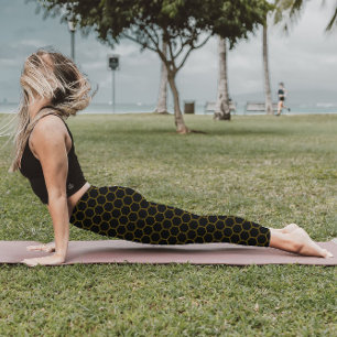 Legging Padrão simples e elegante de colmeia preto