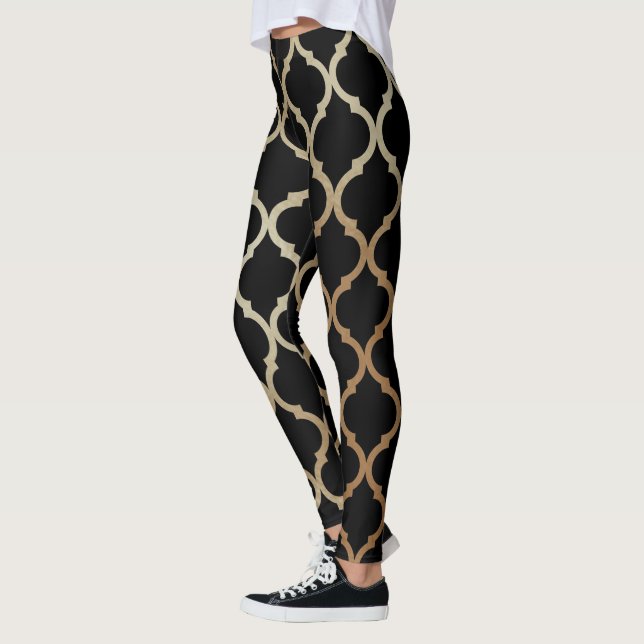 Legging Padrão Simples Elegante Moderno e Dourado marroqui (Esquerda)