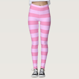 Legging Padrão Simples Moderno de Stripe Rosa Rosa