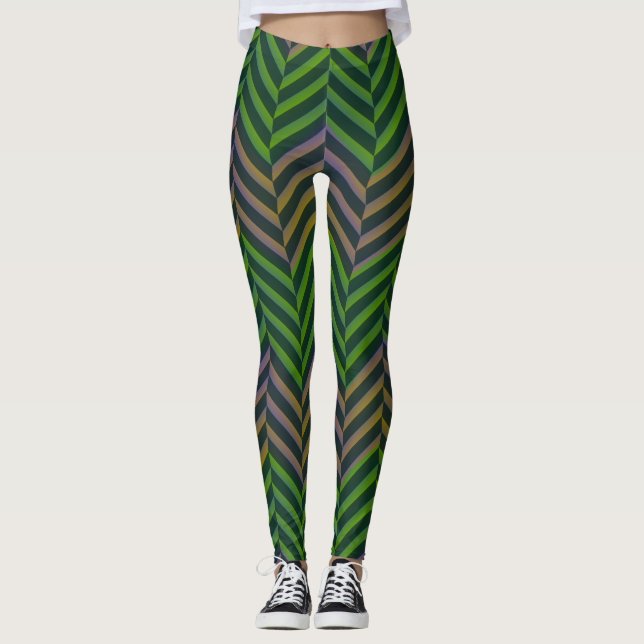Legging Padrão Socialite Green Herringbone (Frente)