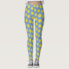 Legging Padrão Sol Bonito de Kawaii Sorrindo