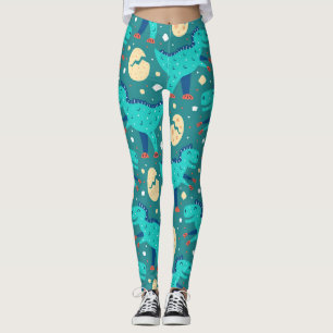 Legging Padrão T-Rex de Ovos Dino do Dinossaur