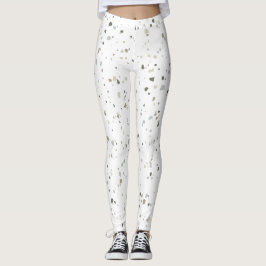 Legging Padrão Terrazzo de Cor Personalizada Moderna