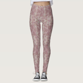 Legging Padrão Texturizado Abstrato Rosa Empoeirado