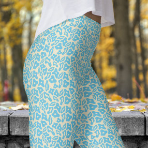 Legging Padrão Trendy Blue e Cornflower