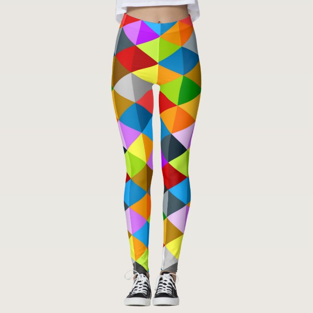 Legging Padrão triangular brilhante moderno e brilhante (Frente)
