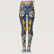 Padrão tribal africano azul e amarelo