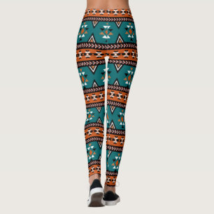 Legging Padrão Tribal Asteca Azul