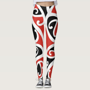 Legging Padrão Tribal Kowhaiwhai Mangopare Maori
