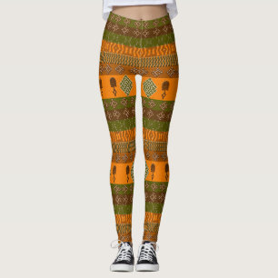 Legging padrão tribal striped africano étnico.