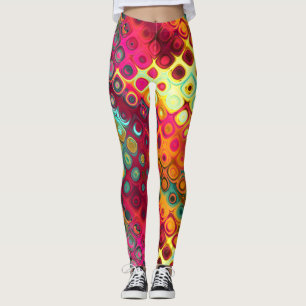 Legging Padrão Tropical abstrato Divertido e Colorido Fofo