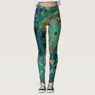 Legging Padrão tropical das flores exóticas
