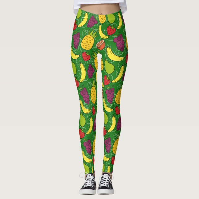 Legging padrão uniforme de fruta | Padrão da superfície da (Frente)