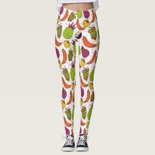Legging padrão uniforme de fruta   padrão da superfície da