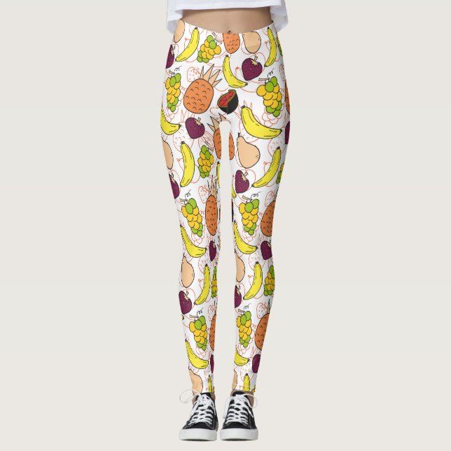 Legging padrão uniforme de fruta | Padrão da superfície da (Frente)