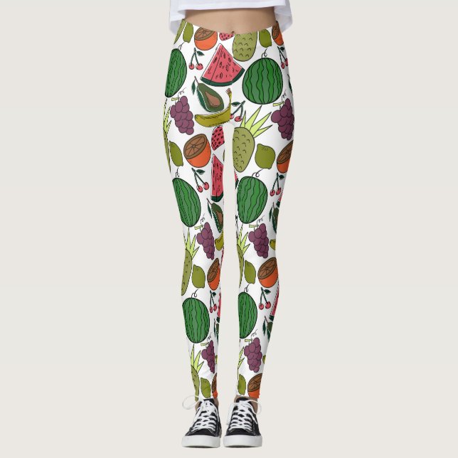 Legging padrão uniforme de fruta | Padrão da superfície da (Frente)