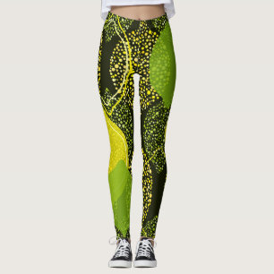 Legging Padrão uniforme de limão e limão.