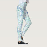 Legging Padrão uniforme dos conchas azuis de Pastel<br><div class="desc">Os solos azuis do Pastel proporcionam um padrão uniforme. Ilustração de aquarelas modernas.</div>