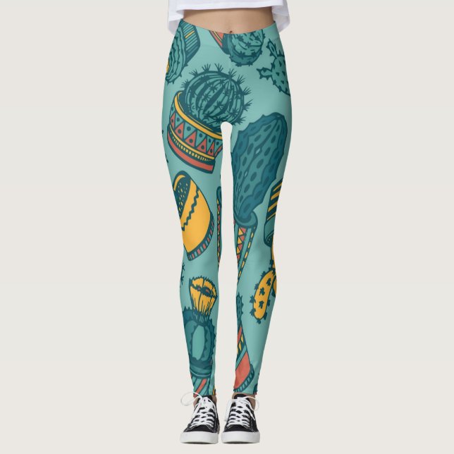 Legging Padrão vegetal (Frente)