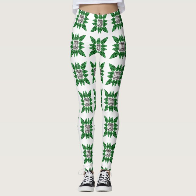 Legging Padrão Verde (Frente)