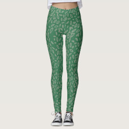 Legging Padrão verde-abstrato