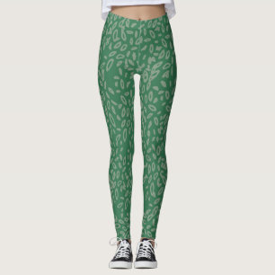 Legging Padrão verde-abstrato
