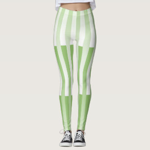 Legging Padrão verde branco riscado
