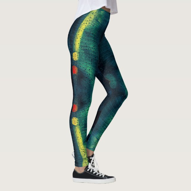 Legging Padrão Verde Dotado da Chuva (Direita)