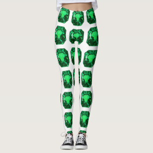 Legging Padrão Verde Emerald