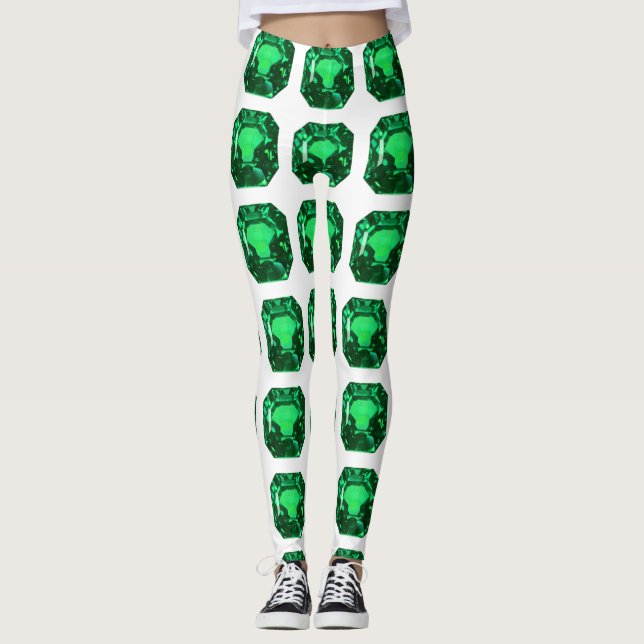 Legging Padrão Verde Emerald (Frente)