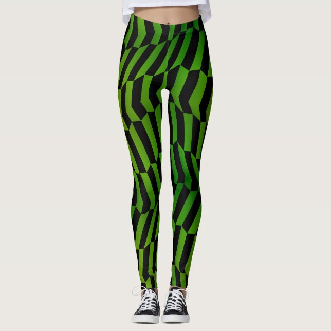 Legging Padrão Verde Sassy e Selvagem Socialite (Frente)