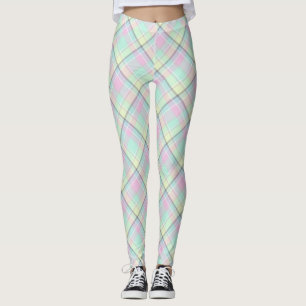 Legging Padrão verificado de cores de caramelo.