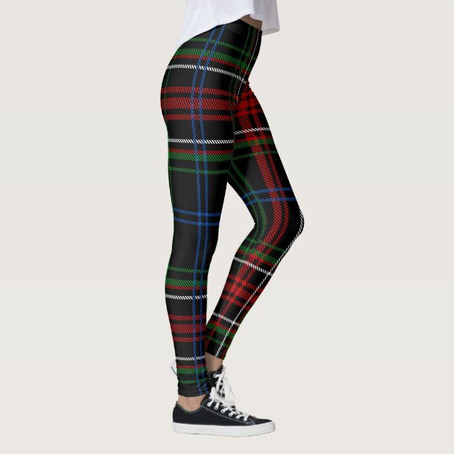 Legging Padrão Verificado de Tartan Buffalo Xadrez Negra V (Direita)