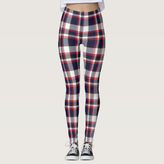 Legging Padrão Verificado de Tartan de Xadrez vermelha