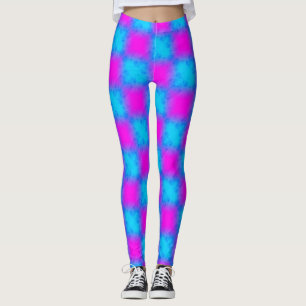 Legging Padrão Verificado Neon Blue & Pink