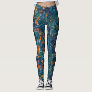 Legging Padrão Vibrante de inspiração de Abstrato de Paisl