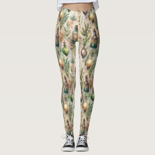 Legging Padrão Vintage de Garrafas Apóticas (3)