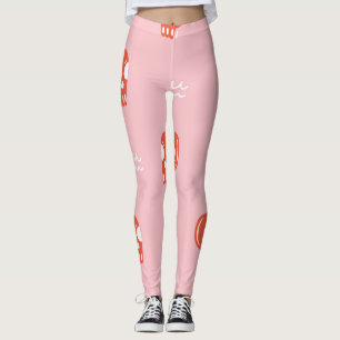 Legging Padrão Vintage Red Skull Head