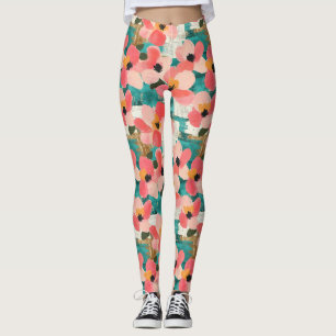 Legging Padrão Vintage Watercolor Floral Abstrato (4)